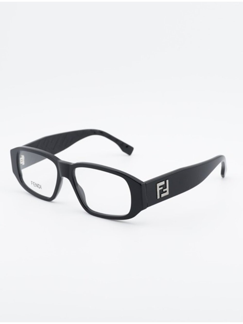 Fendi FE50115I 001 Eyeglasses Black 54mm Rectangle Frame
